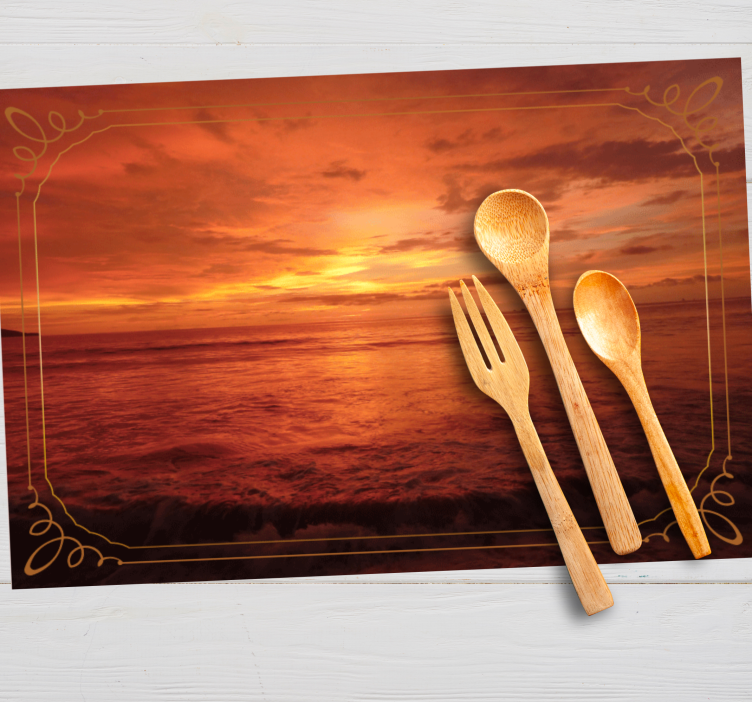 Moderne placemat twilight zeezicht - TenStickers