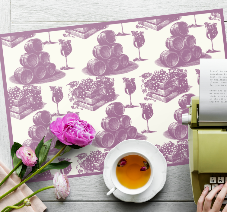 Moderne placemat wijnvaten stapel - TenStickers