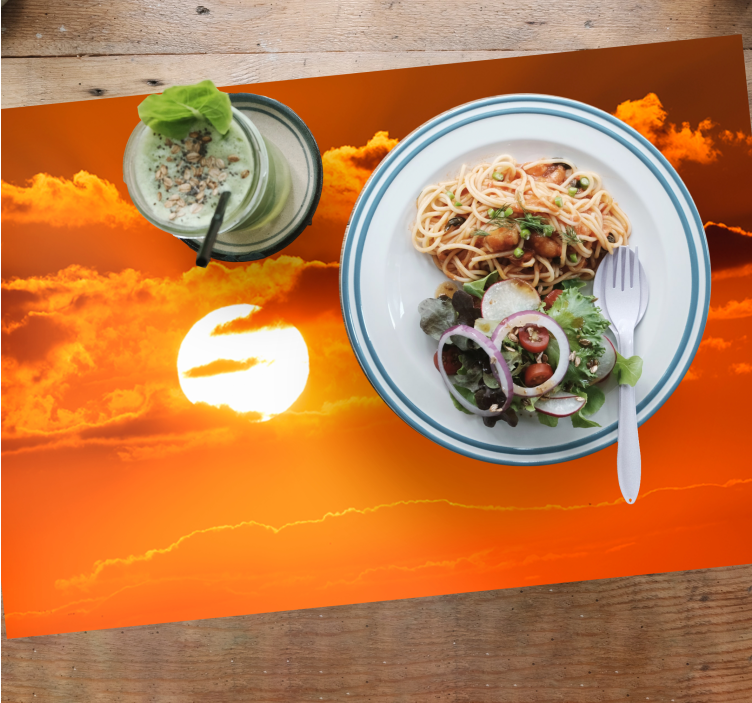 Moderne placemat zonsondergang lucht scene - TenStickers