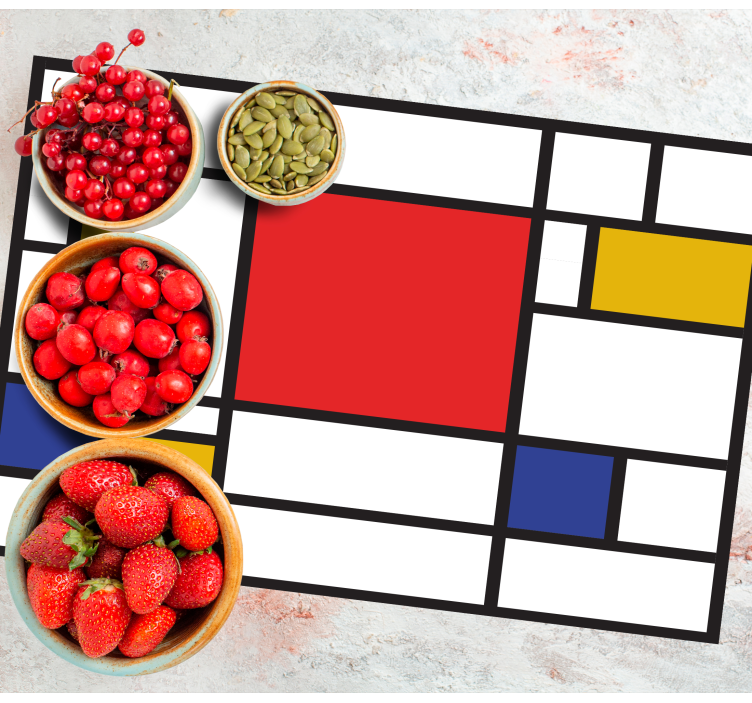 Moderne placemats Mondriaan geometrische kunst - TenStickers