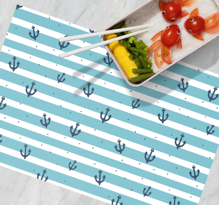 Originele placemat ankerpatroon strepen - TenStickers