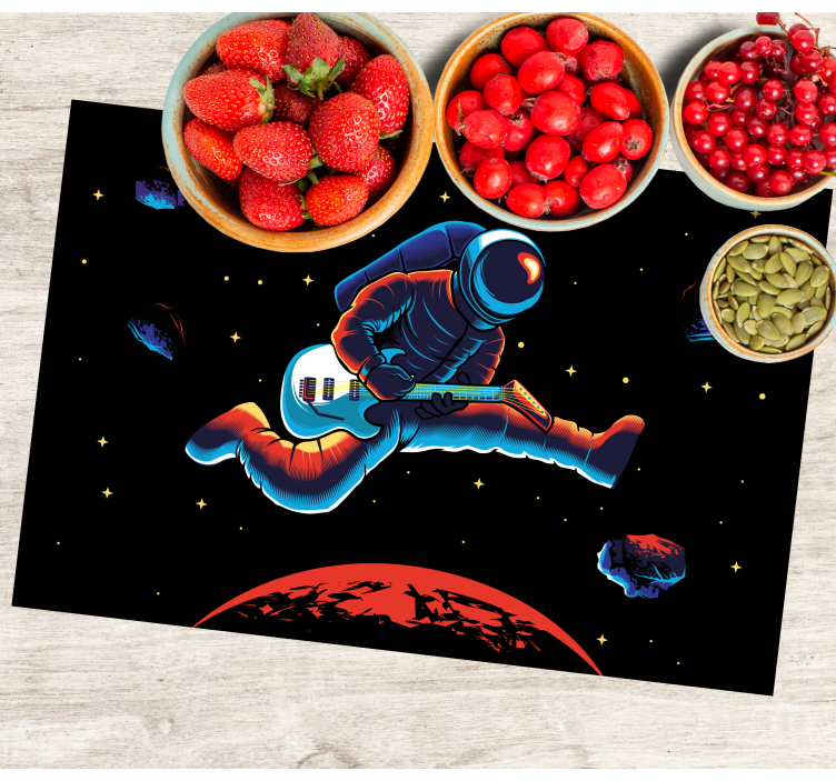 Originele placemat astronaut met gitaar - TenStickers