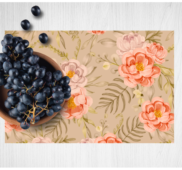 Originele placemat bloemenpatroon arrangement - TenStickers
