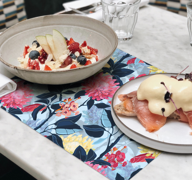 Originele placemat bloemig patroon elegantie - TenStickers