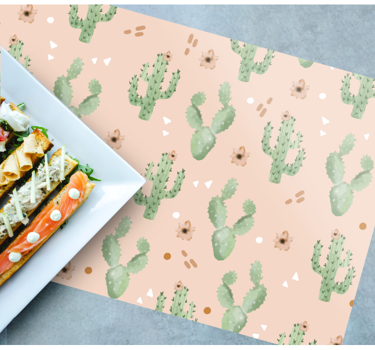 Originele placemat cactuspatroon kunst - TenStickers