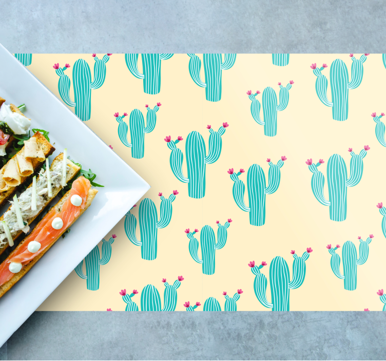 Originele placemat cactuspatroon verrukking - TenStickers