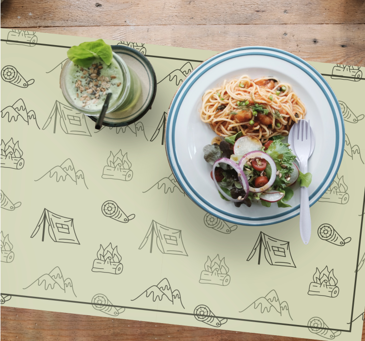 Originele placemat camping avontuur onderdelen - TenStickers