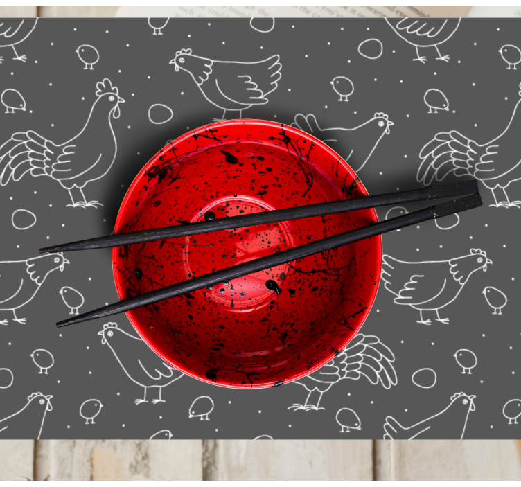 Originele placemat charmante hennen kom - TenStickers