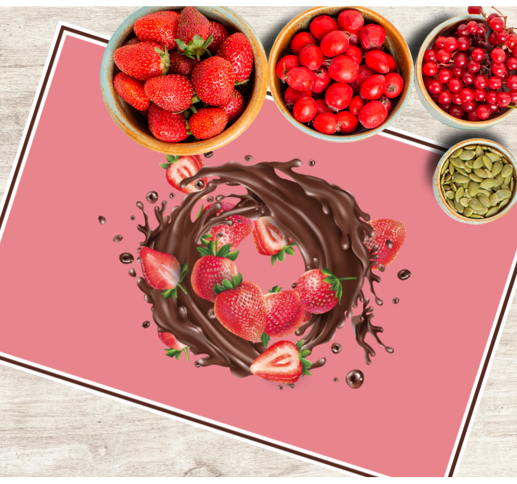 Originele placemat chocolade aardbeien - TenStickers