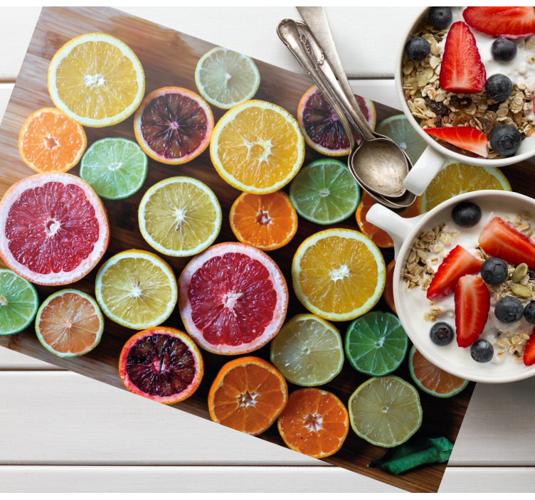 Originele placemat citrusvruchtenarrangement - TenStickers