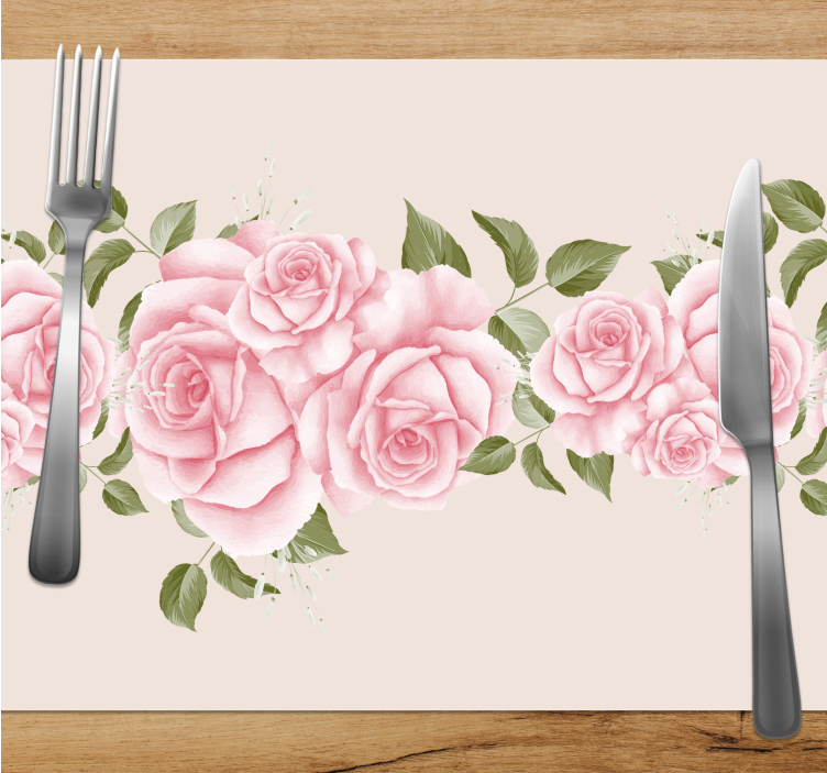 Originele placemat elegant rozenarrangement - TenStickers