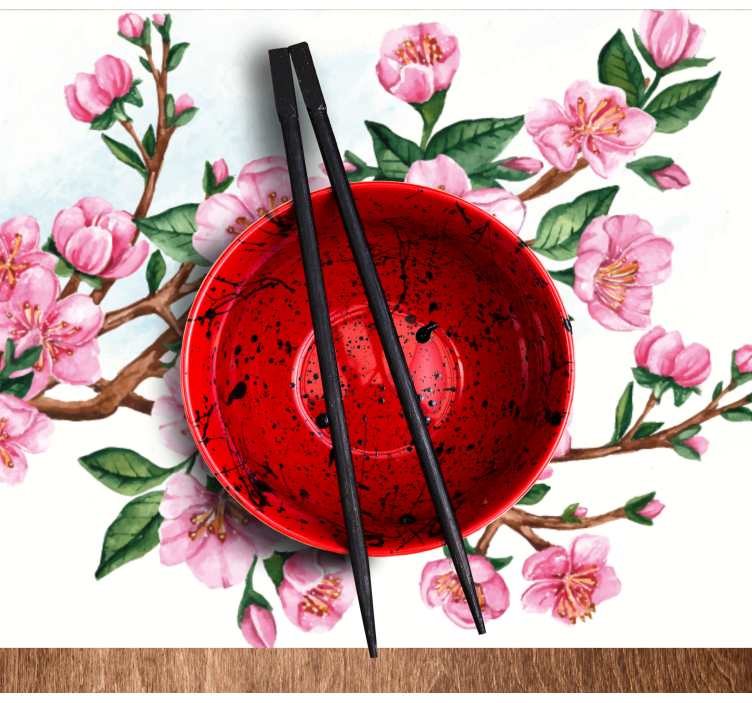 Originele placemat elegante bloemenkom - TenStickers