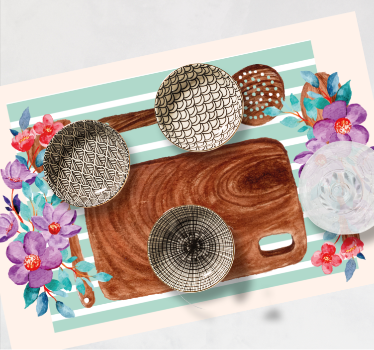 Originele placemat elegante culinaire scene - TenStickers