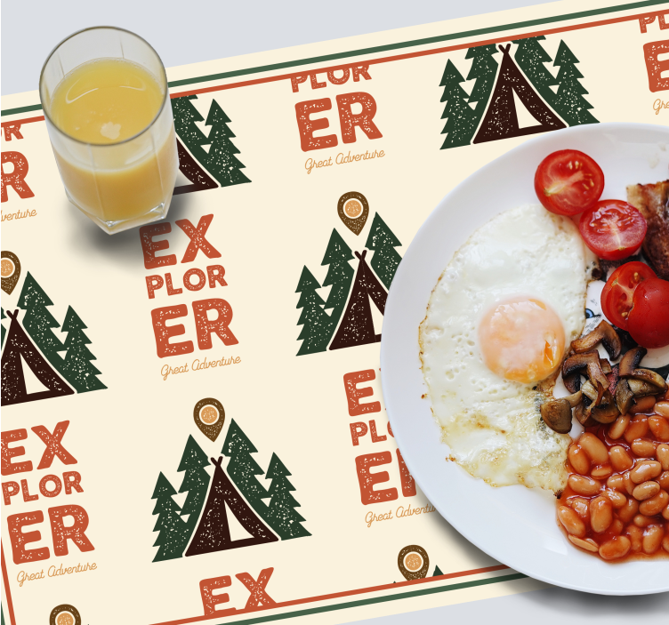 Originele placemat explorer avontuur patroon - TenStickers