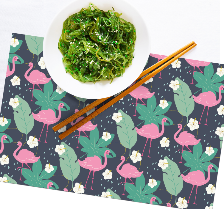 Originele placemat flamingo bladeren patroon - TenStickers