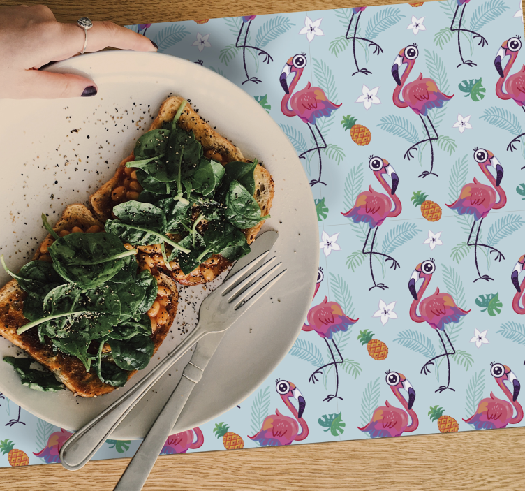 Originele placemat flamingo tropisch patroon - TenStickers