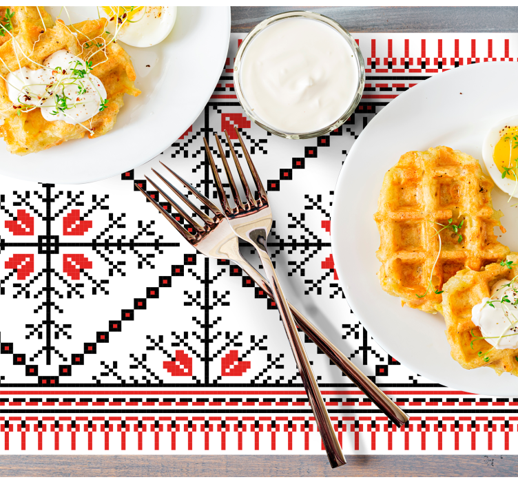 Originele placemat geometrisch bloemenpatroon - TenStickers