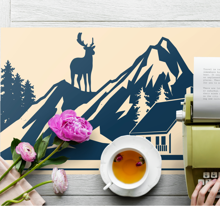 Originele placemat groot berglandschap - TenStickers