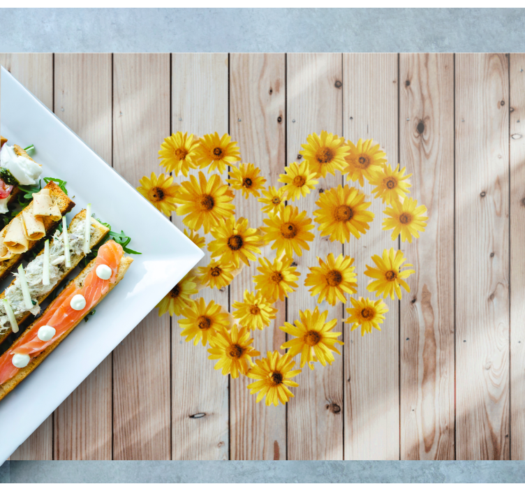 Originele placemat hart bloemarrangement - TenStickers