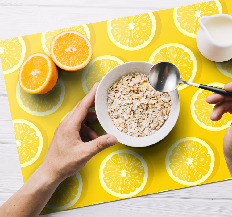 Originele placemat heldere citroenplakken - TenStickers