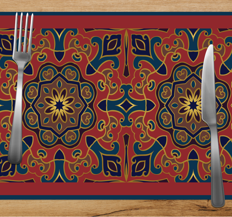 Originele placemat ingewikkelde bloemschikking - TenStickers