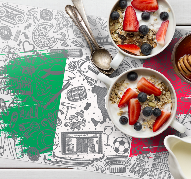 Originele placemat italiaans culinaire thema - TenStickers