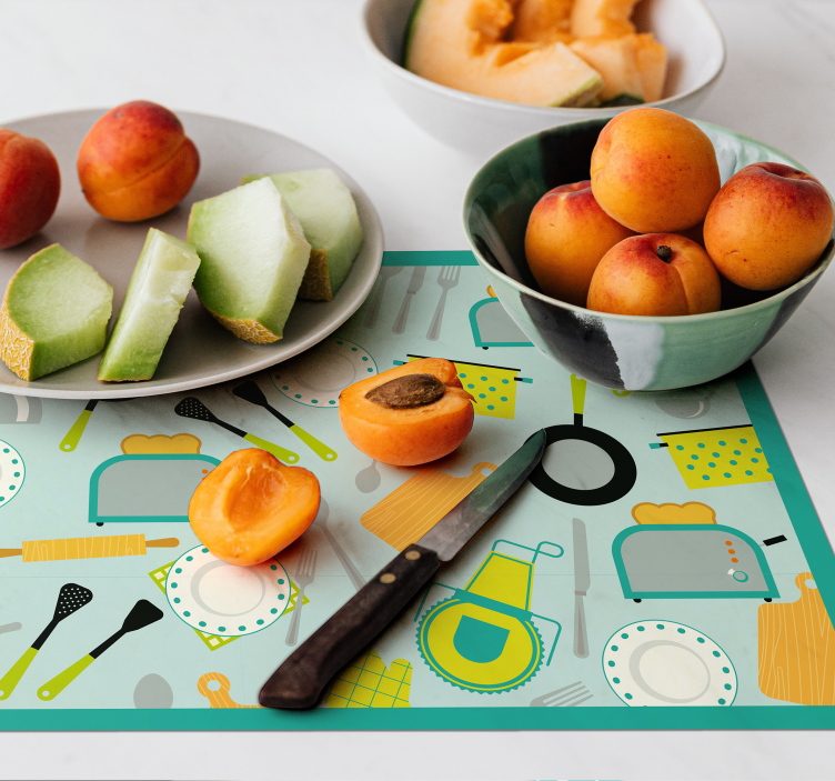 Originele placemat keukengerei thema - TenStickers