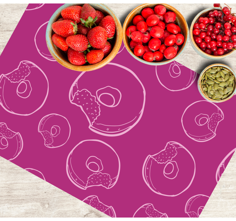 Originele placemat kleurrijk donutpatroon - TenStickers