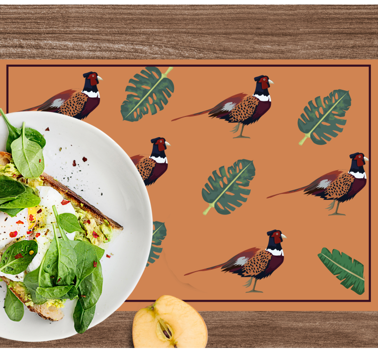 Originele placemat kleurrijk fazantenpatroon - TenStickers