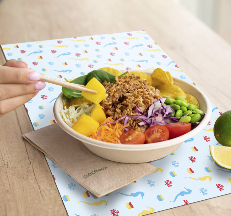 Originele placemat kleurrijk onderwaterpatroon - TenStickers