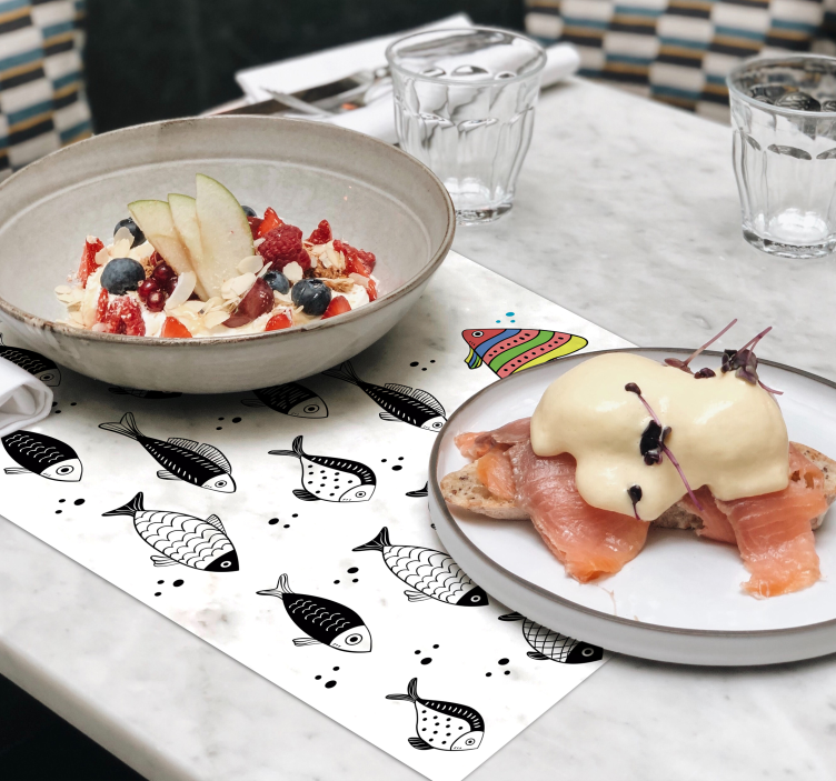 Originele placemat kleurrijk vissenpatroon - TenStickers