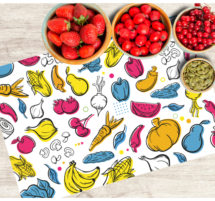 Originele placemat kleurrijke groentepatronen - TenStickers