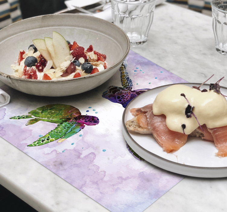 Originele placemat kleurrijke schildpad illustratie - TenStickers