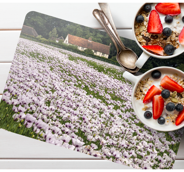 Originele placemat lavendel bloemenveld - TenStickers