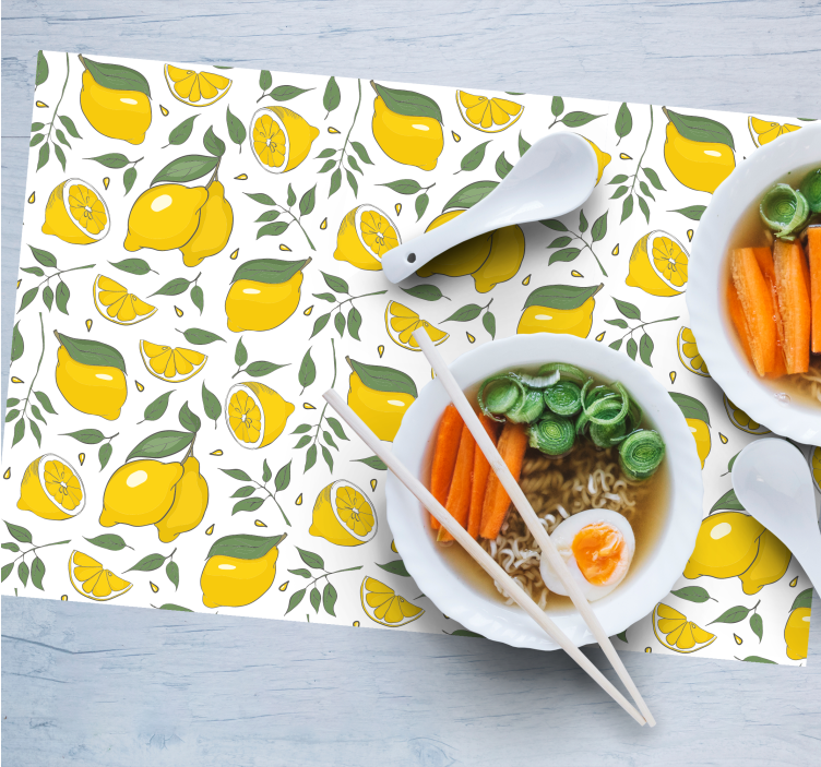 Originele placemat levendig citroenmotief - TenStickers