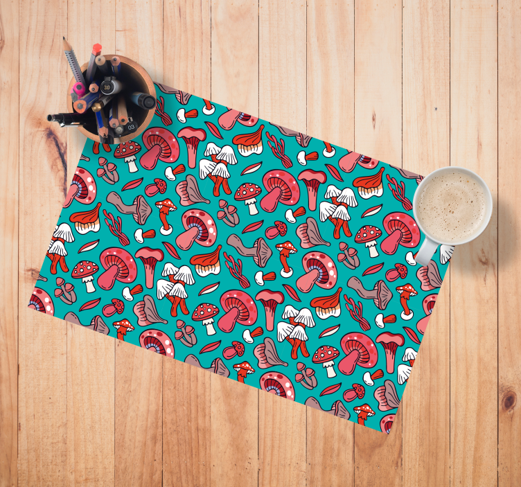 Originele placemat levendig paddenstoelenconcept - TenStickers