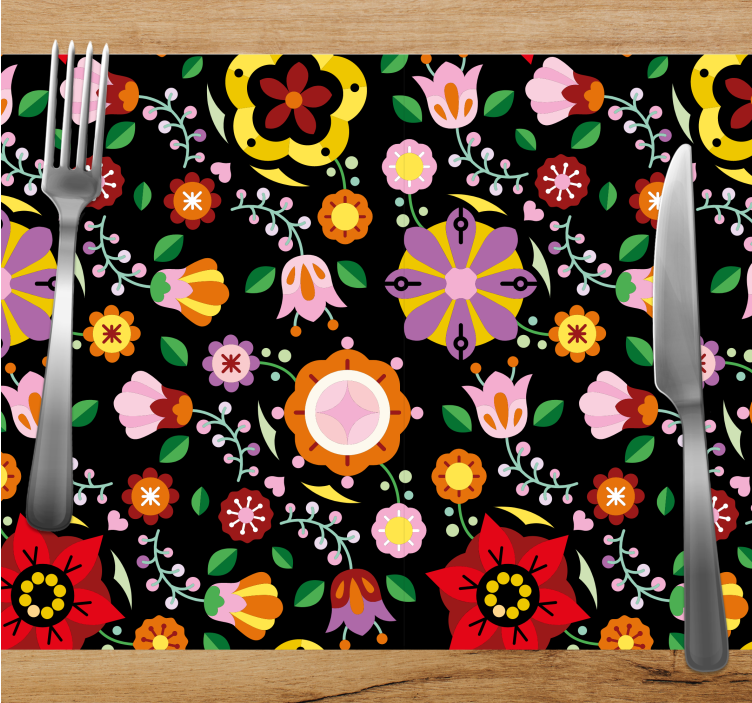 Originele placemat levendige bloemeninspiratie - TenStickers