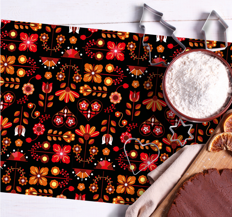 Originele placemat levendige botanische compositie - TenStickers