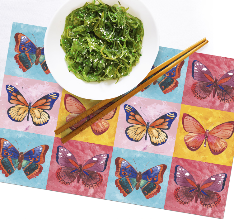Originele placemat lively butterfly embleem - TenStickers