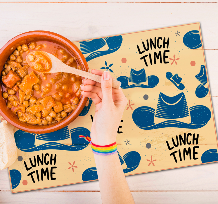 Originele placemat lunch time hoeden - TenStickers
