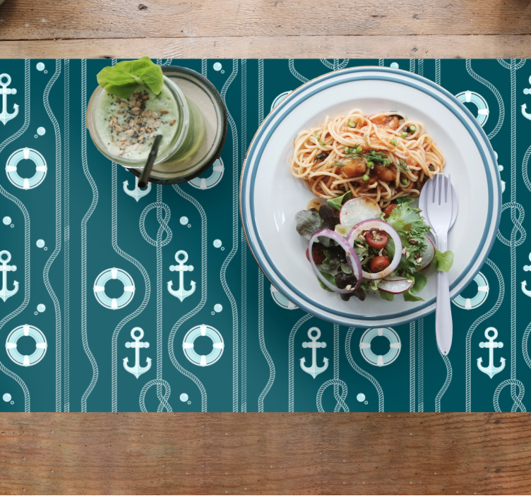 Originele placemat maritiem anker motief - TenStickers