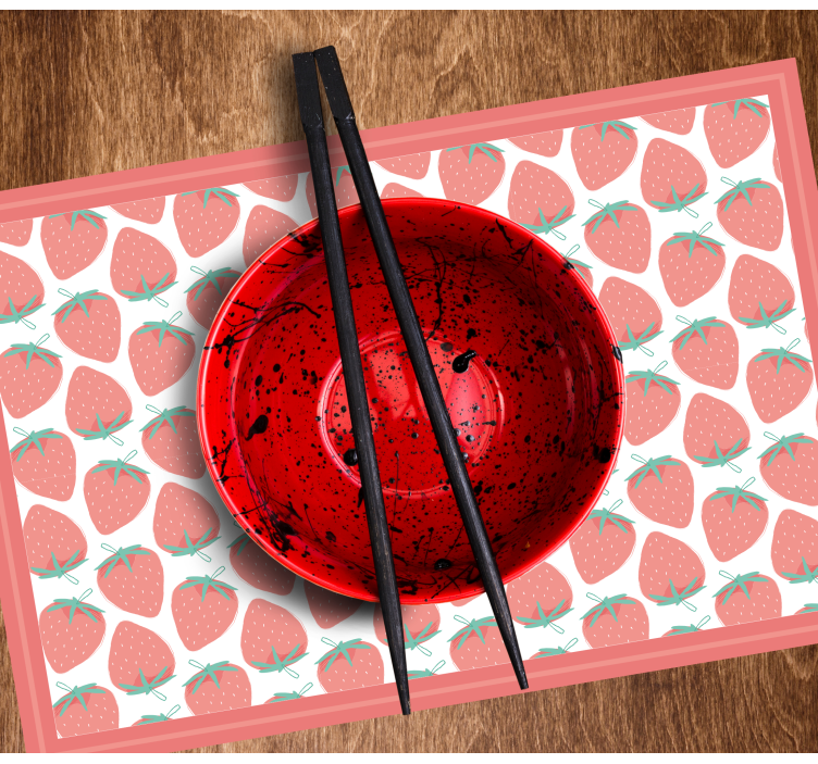 Originele placemat met aardbeienpatroon - TenStickers