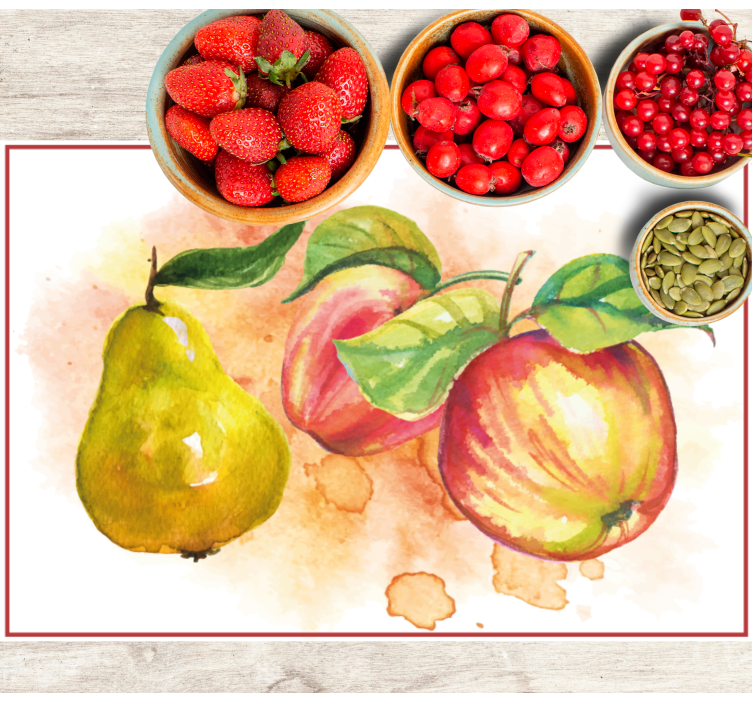Originele placemat met aquarel fruitkunst - TenStickers