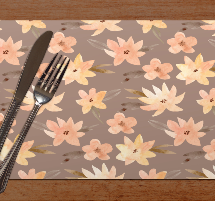 Originele placemat met bloemenmotief achtergrond - TenStickers