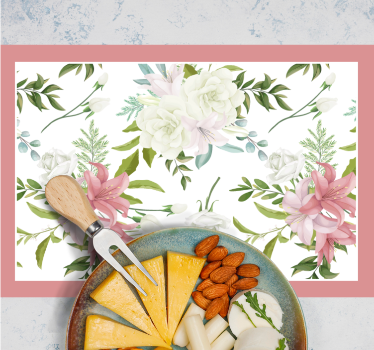 Originele placemat met bloemenpatroon centerpiece - TenStickers
