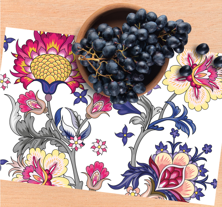 Originele placemat met bloemenpatroon elementen - TenStickers