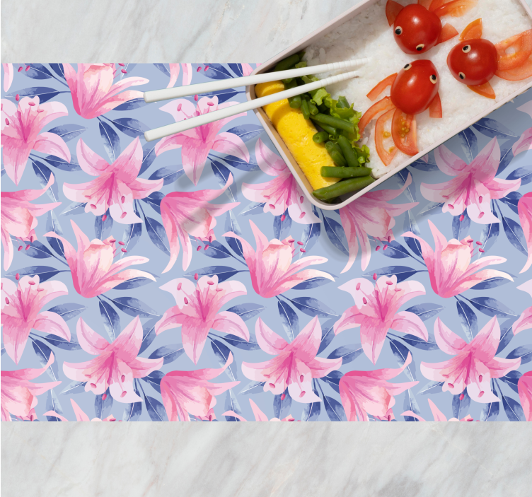 Originele placemat met bloemenpatroon in roze lelie - TenStickers