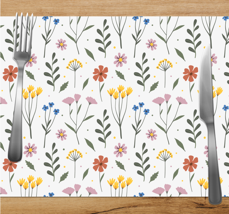 Originele placemat met bloemenpatroon kenmerken - TenStickers