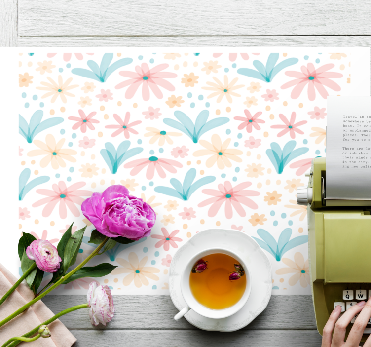 Originele placemat met bloemenpatroon kleuren - TenStickers