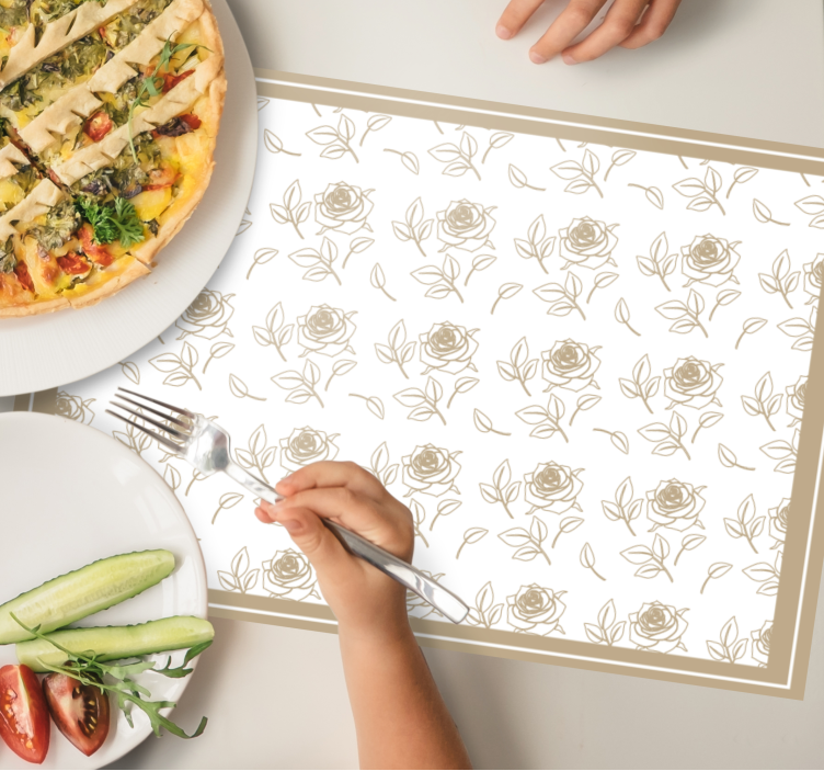 Originele placemat met bloemenpatroon rand - TenStickers